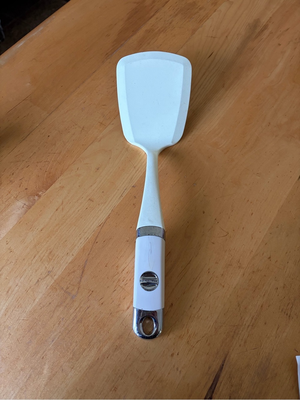 KitchenAide White Silicone Spatula with Chrome Accents